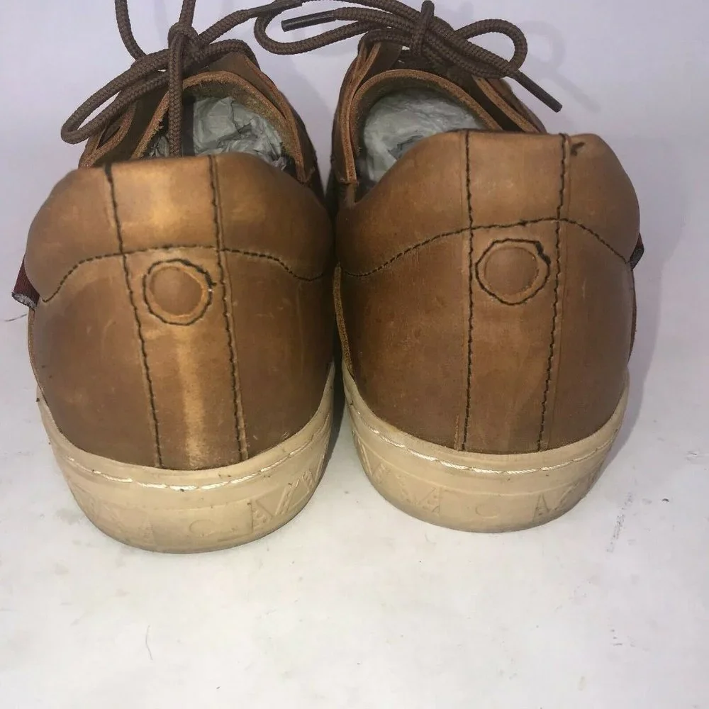 Mens Brown Leather Sneakers Oliberte Dakugo Woven Shoe - Picture 6 of 11